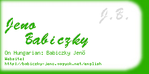 jeno babiczky business card
